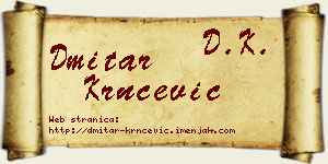 Dmitar Krnčević vizit kartica